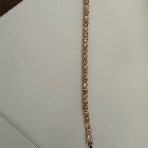 Swarovski Gold Bracelet with Clear Crystals